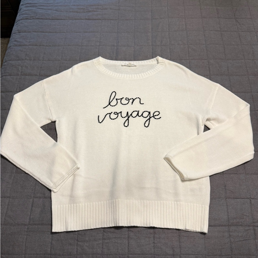Workshop Republic Clothing White Crew Neck Sweater
